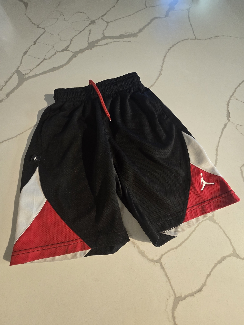 Jordan Black Red and White Kids' Basketball Shorts